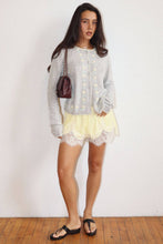 Load image into Gallery viewer, Daisy Embroidered Knit Cardigan in Grey
