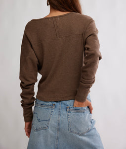Jess Long Sleeve in Coco Brown Heather