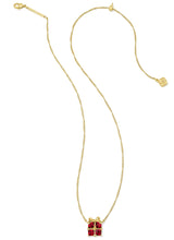 Load image into Gallery viewer, Kendra Scott Gold Present Pendant Necklace in Red Crystal
