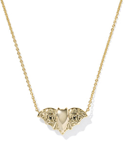 Kendra Scott Bat Gold Short Pendant Necklace in Golden Obsidian