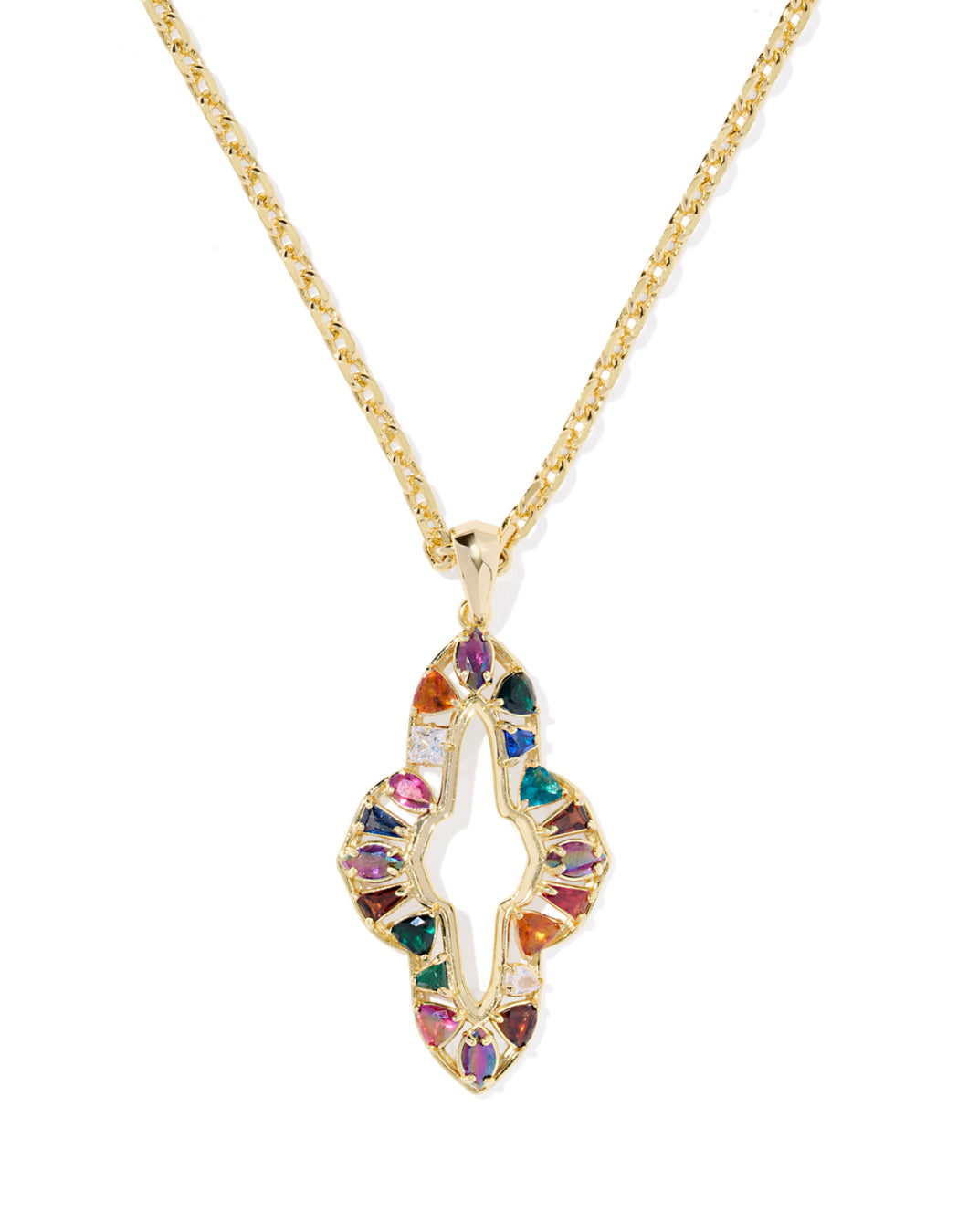 Kendra Scott Abbie Gold Long Pendant Necklace in Multi Mix