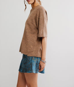 Margot Sweater Tee in Brownie Melange