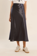 Load image into Gallery viewer, Sabrina Satin Skirt in Gunmetal
