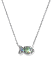 Load image into Gallery viewer, Kendra Scott Parker Fish Silver Pendant Necklace in Abalone Shell
