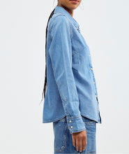 Load image into Gallery viewer, We The Free Benny Slim Denim Top in Harbor Blue
