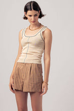 Load image into Gallery viewer, Coastal Linen Stripe Shorts in Taupe

