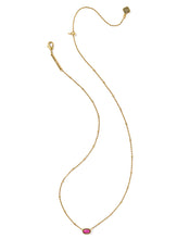 Load image into Gallery viewer, Kendra Scott Mini Elisa Vintage Gold Satellite Necklace in Dark Fuchsia
