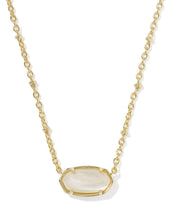Load image into Gallery viewer, Elisa Tiger Striped Gold Necklace in Natural Mother of Pearl
