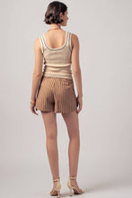 Load image into Gallery viewer, Coastal Linen Stripe Shorts in Taupe

