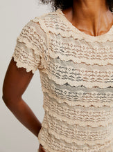 Load image into Gallery viewer, Angelina Lace Tee in Tea

