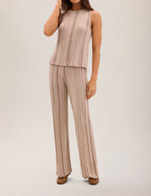 Load image into Gallery viewer, CozyChic Ultra Lite Lurex Rib Tank in Taupe Multi
