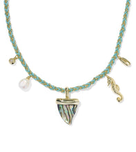 Load image into Gallery viewer, Kendra Scott Oleana Seahorse Gold Charm Necklace in Abalone
