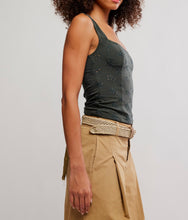 Load image into Gallery viewer, Full Bloom Cotton Eyelet Cami in Hunter
