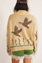 Load image into Gallery viewer, Desert Bird Duck Knit Zip-Up Cardigan in Tan
