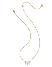 Load image into Gallery viewer, Kendra Scott Cailey Butterfly Gold Short Pendant Necklace in Ivory Mother of Pearl
