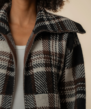 Load image into Gallery viewer, Rue Sweater Knit Zip-Up Jacket in Chocolate
