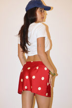 Load image into Gallery viewer, Polka Dot Mini Skirt in Cherry
