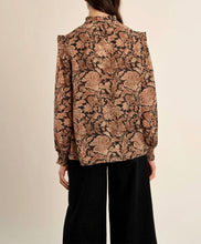 Load image into Gallery viewer, Athena Woven Shirt in Black &amp; Brown Mix
