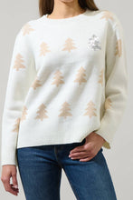 Load image into Gallery viewer, Under the Tree Sequin Crewneck Sweater in White
