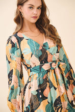 Load image into Gallery viewer, Tropical Print Ruffled Hem Dress in Multi
