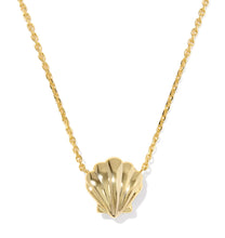 Load image into Gallery viewer, Kendra Scott Brynne Shell Gold Pendant Necklace in Purple Iridescent Abalone Illusion
