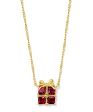 Load image into Gallery viewer, Kendra Scott Gold Present Pendant Necklace in Red Crystal
