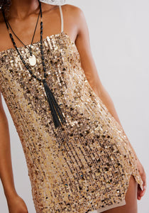 Midnight Kiss Mini Slip in Gold Combo