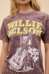 Willie Nelson Red Headed Stranger Weekend Tee in Brown Stone Acid