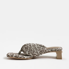 Load image into Gallery viewer, Colette Thong Sandal in Leopard Print Fabric
