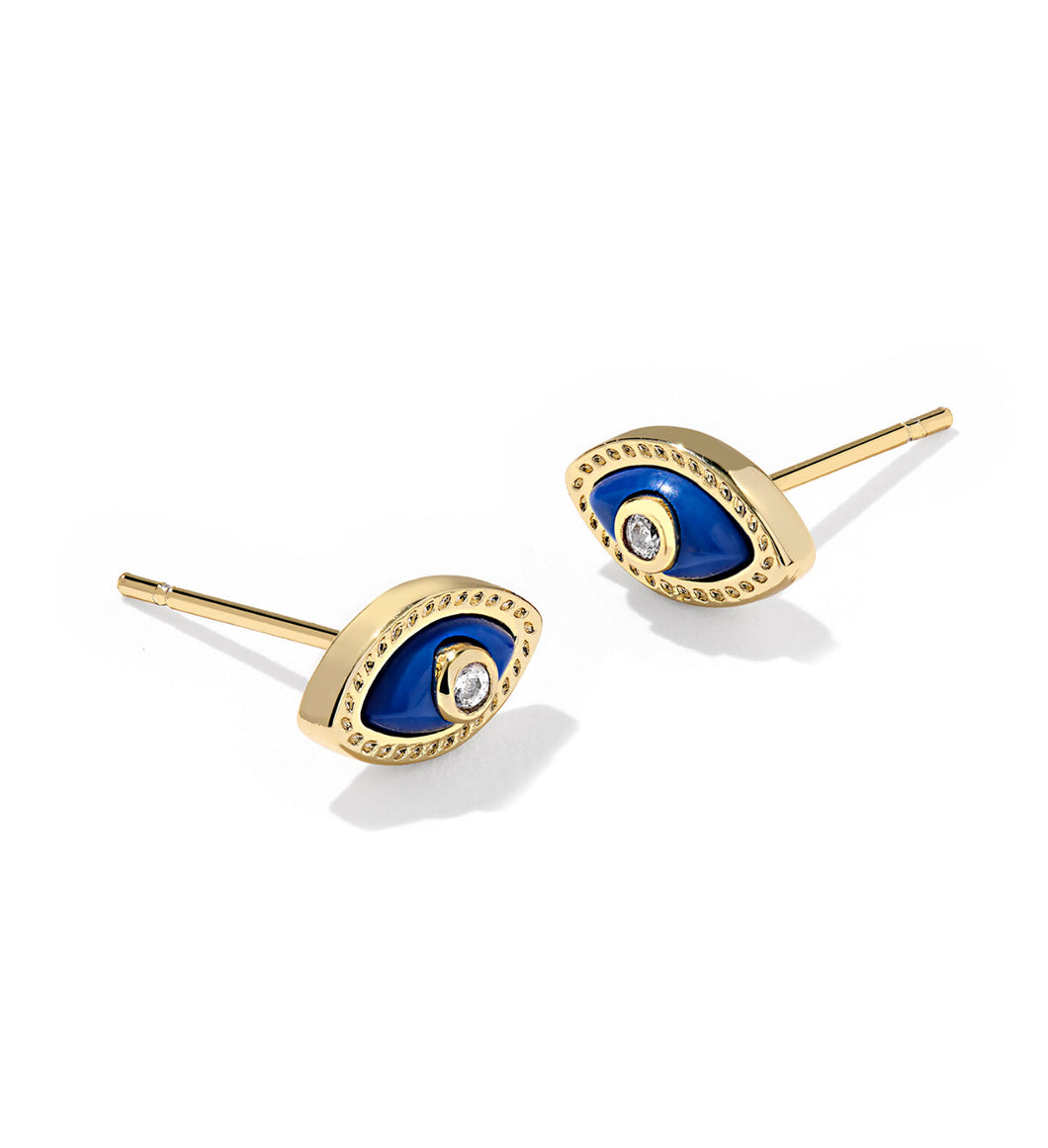 Kendra Scott Mini Eye Gold Stud Earring in Blue Magnesite