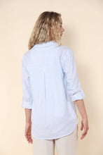 Load image into Gallery viewer, Light Blue &amp; White Stripe Button Down Top
