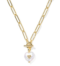 Load image into Gallery viewer, Kendra Scott Sasha Heart Gold Pendant Necklace in Freshwater Cultured Pearl
