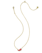 Load image into Gallery viewer, Chili Pepper Gold Pendant Necklace in Red Vermillion Magnesite

