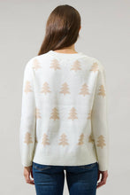 Load image into Gallery viewer, Under the Tree Sequin Crewneck Sweater in White

