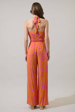 Load image into Gallery viewer, Kaci Floral Magic Moment Halter Jumpsuit in Orange
