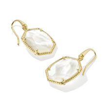 Load image into Gallery viewer, Kendra Scott Daphne Frame Gold Drop Earring in Ivory Mother of Pearl
