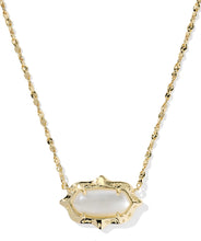 Load image into Gallery viewer, Kendra Scott Elisa Scallop Frame Gold Short Pendant Necklace in Natural Mother of Pearl
