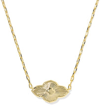 Load image into Gallery viewer, Kendra Scott Abbie Medallion Gold Pendant Necklace in Abalone Sea Green Mix
