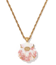 Load image into Gallery viewer, Kendra Scott Lucia Shell Vintage Gold Pendant Necklace in Neutral Scallop
