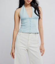 Load image into Gallery viewer, Ramona Denim Halter in Light Sky
