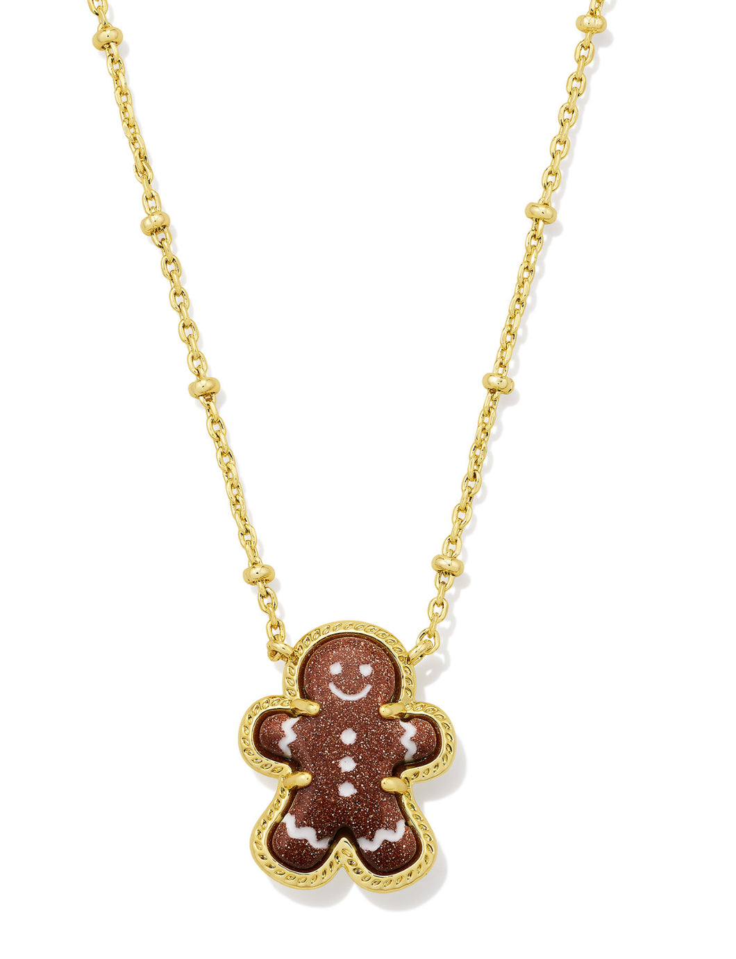 Kendra Scott Gingerbread Gold Pendant Necklace in Brown Goldstone