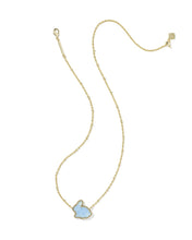 Load image into Gallery viewer, Kendra Scott Bunny Gold Necklace in Matte Light Blue Dichroic Glass
