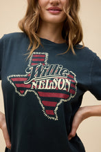 Load image into Gallery viewer, Willie Nelson Texas Stripes Tour Tee in Vintage Black
