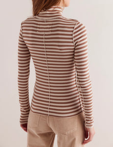 Good Good Stripe Turtleneck in Otter