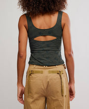 Load image into Gallery viewer, Full Bloom Cotton Eyelet Cami in Hunter
