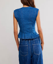 Load image into Gallery viewer, Dylan Denim Vest in Medium Blue
