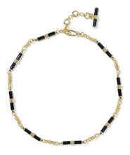 Load image into Gallery viewer, Bree Beaded Gold Link Chain Necklace in Black Agate
