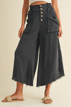 Load image into Gallery viewer, Frayed Hem Culotte Pant in Charcoal
