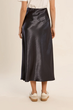 Load image into Gallery viewer, Sabrina Satin Skirt in Gunmetal
