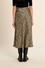 Load image into Gallery viewer, Lenora Satin Midi Skirt in Black
